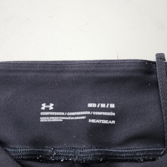 Under Armour HeatGear Compression Pants Cropped Leggings Running Black Womens M - Picture 5 of 9